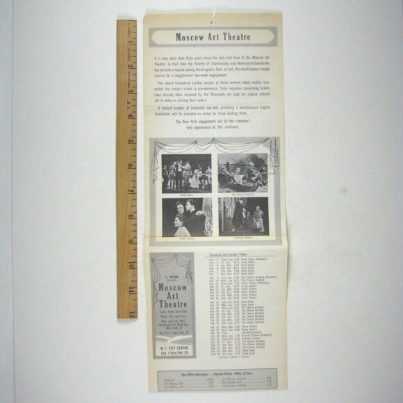 Moscow Art Theatre Flyer for Shows Dead Souls Cherry Orchard Three Sisters - Picture 4 of 4